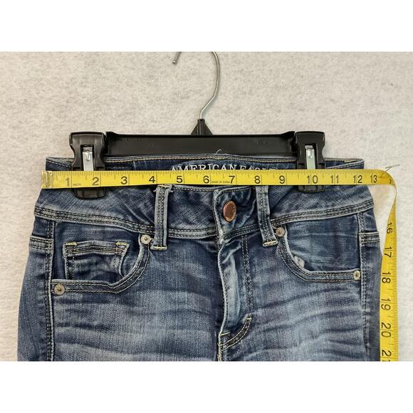 American Eagle Outfitters Jeans Womens 00 Blue Kick Boot Super Stretch Bootcut - Picture 4 of 13